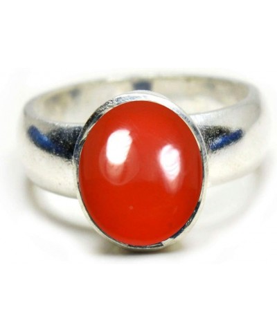 Choose Your Natural Gemstone Ring Oval Shape 925 Sterling Silver Cabochon Birthstones Jewellery natural-cabochon red onyx $14...