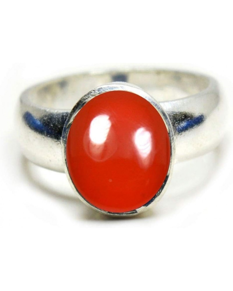 Choose Your Natural Gemstone Ring Oval Shape 925 Sterling Silver Cabochon Birthstones Jewellery natural-cabochon red onyx $14...