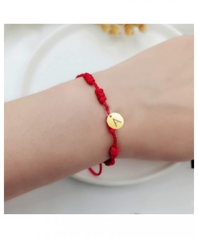 7 Knot Bracelet Red Intial Letter Bracelet for Women Girls Red String Coin Letter Bracelet Good Luck Protection Alphabet Brac...