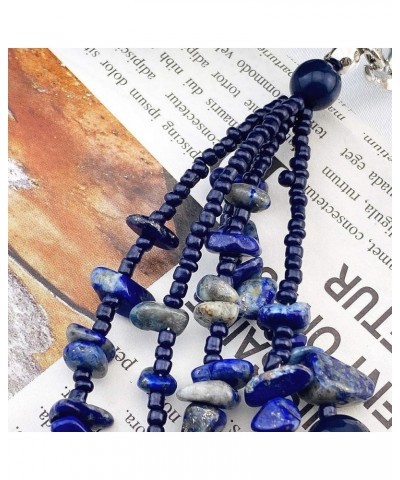 Layered Strands Turquoise Statement Chunky Necklace for Women Gifts Blue Stone $10.59 Necklaces