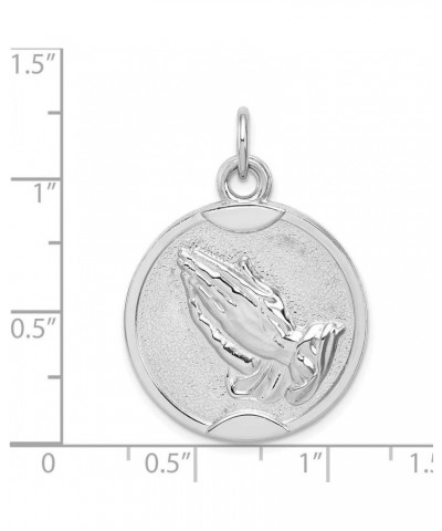 Solid 925 Sterling Silver Praying Hands Serenity Prayer on Back Pendant Charm Medal - 30mm x 20mm $42.51 Pendants