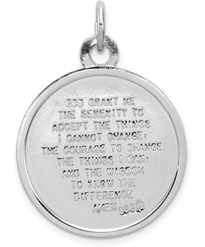 Solid 925 Sterling Silver Praying Hands Serenity Prayer on Back Pendant Charm Medal - 30mm x 20mm $42.51 Pendants