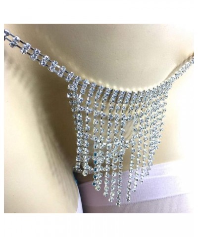 Sexy Rhinstone Tassel Underwear Thong Panties Crystal Body Chain Jewelry Bikini Belly Waist Chain Nightclub Body Chain for Wo...