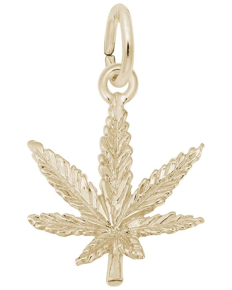 Marijuana Leaf Charm, Charms for Bracelets and Necklaces Yellow Gold $19.92 Bracelets