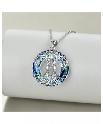 Sister Gifts from Sister, Sterling Silver Tree of Life Sister Abalone/Turquoise Pendant Necklace Jewelry, Birthday Jewelry Gi...