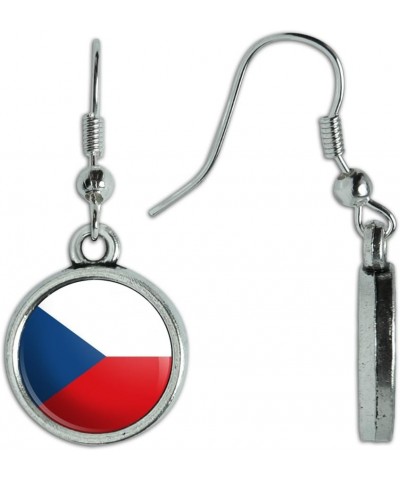 Novelty Dangling Drop Charm Earrings Country National Flag A-C Czech Republic National Country Flag $8.83 Earrings