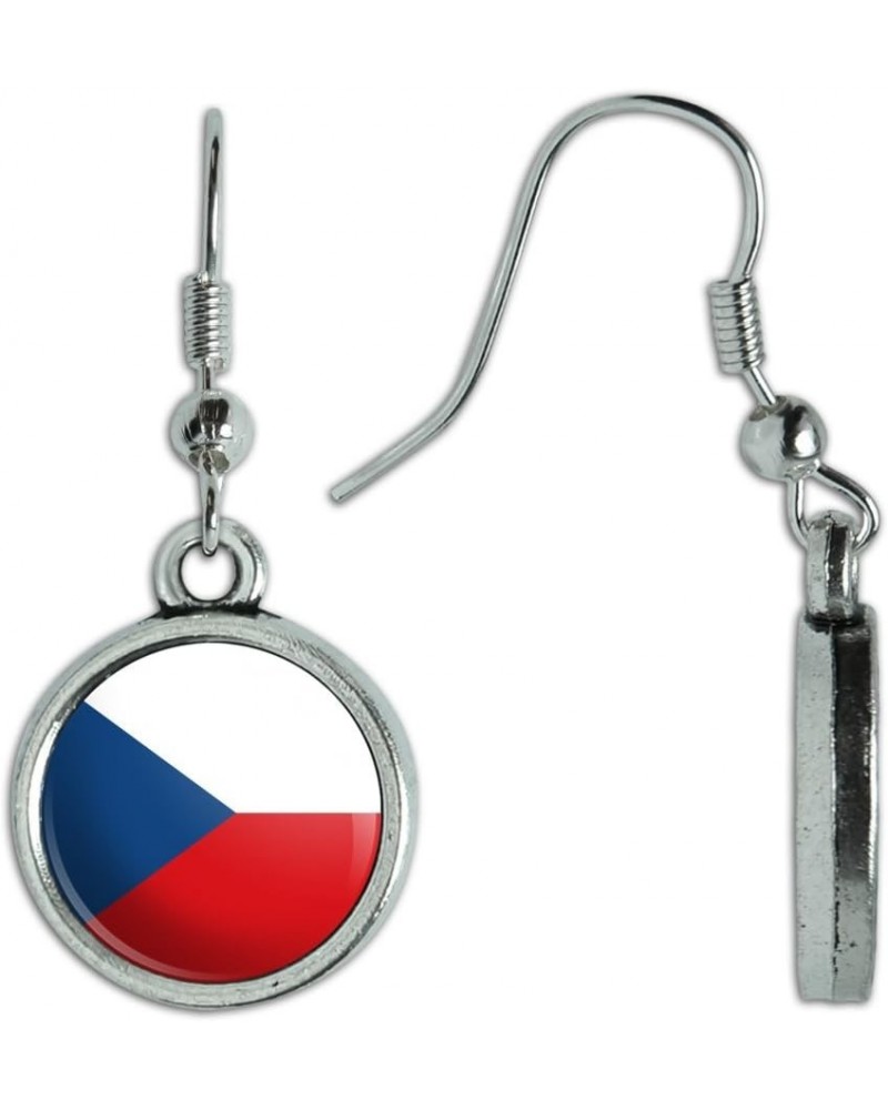 Novelty Dangling Drop Charm Earrings Country National Flag A-C Czech Republic National Country Flag $8.83 Earrings