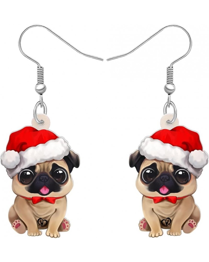 Acrylic Drop Dangle Christmas Gifts Dog Puppy Doggy Earrings Ornaments Decorations Jewelry For Women Accessories Pug 2 $7.19 ...