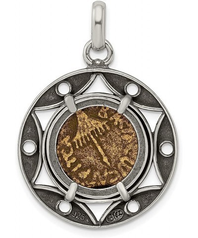 Ancient Coins 925 Sterling Silver Bronze Vintage Agrippa Coin Necklace Charm Pendant Bezel Fine Jewelry For Women Gifts For H...