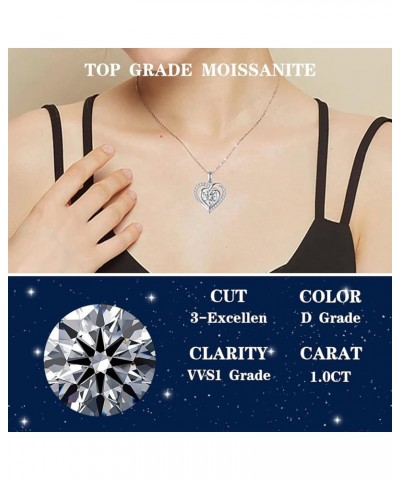 Moissanite Necklace, Dance Necklace for Women Gifts for Wife Girlfriend Mom Moissanite Diamond D Color (VVS1) Halo Pendant Ne...