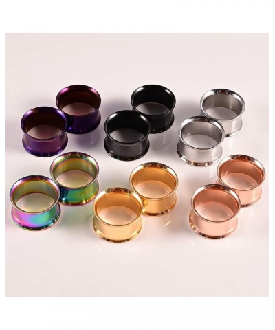 Set of 12 Pcs Large Double Flare Ear Gauges 316 Stainless Steel Hypoallergenic Ear Plugs Tunnels for Ears Expander Body Jewel...