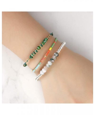 Boho-color Crystal Shell Beaded Friendship Bracelets Handmade Strand Bracelet Bangles Jewelry For Summer Bling Green J $8.58 ...