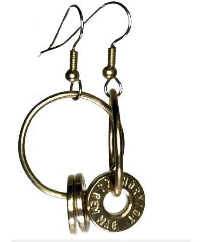 .44 Remington Magnum Gold Plated Double Bullet Earring Hoops- (One Random Pair from Those Shown in Photos) $7.69 Earrings