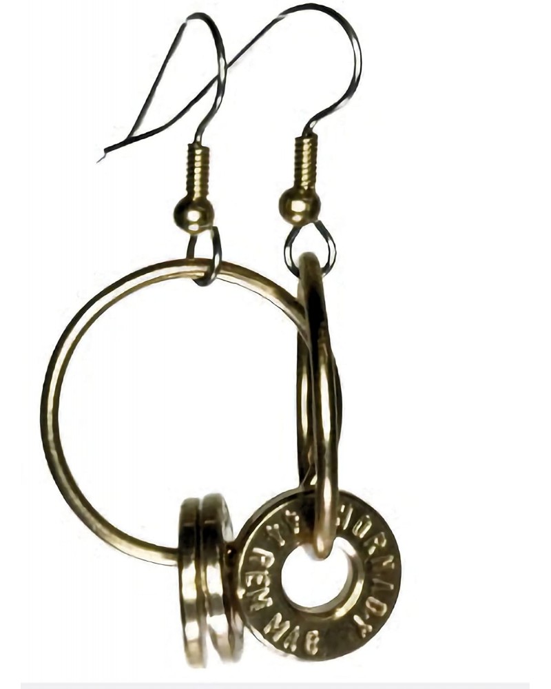 .44 Remington Magnum Gold Plated Double Bullet Earring Hoops- (One Random Pair from Those Shown in Photos) $7.69 Earrings