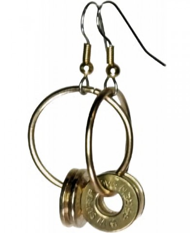 .44 Remington Magnum Gold Plated Double Bullet Earring Hoops- (One Random Pair from Those Shown in Photos) $7.69 Earrings