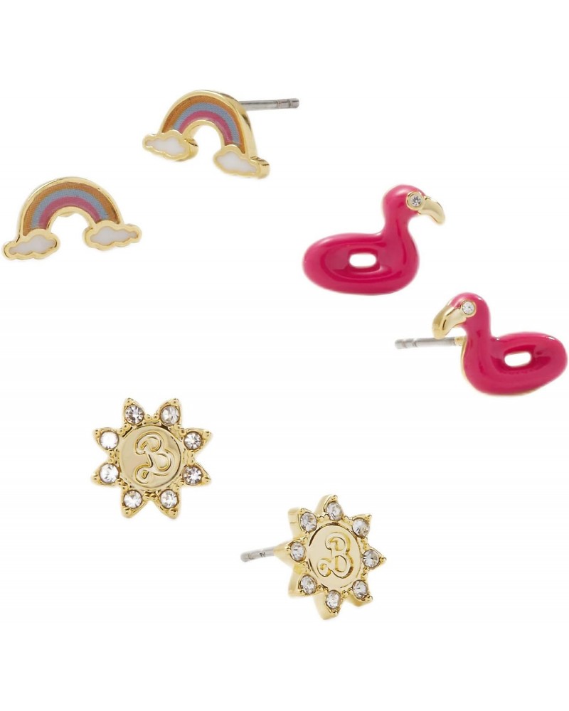 Barbie Movie, Sun Earring Set, Shiny Gold Finish, Pink Charm $13.52 Earrings