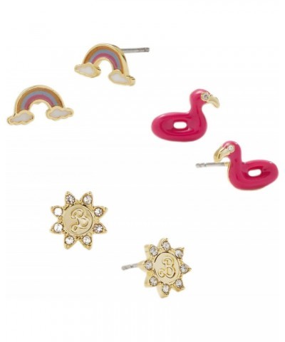 Barbie Movie, Sun Earring Set, Shiny Gold Finish, Pink Charm $13.52 Earrings