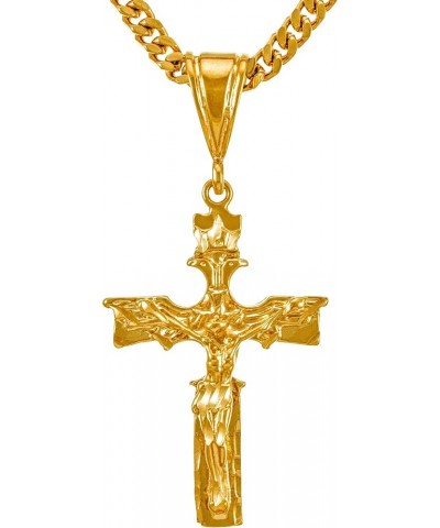 Extra Large Modern Crucifix Necklaces for Men & Women 24k Real Gold Plated XL Jesus on Cross Crucifix $41.78 Necklaces