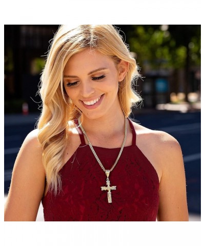 Extra Large Modern Crucifix Necklaces for Men & Women 24k Real Gold Plated XL Jesus on Cross Crucifix $41.78 Necklaces