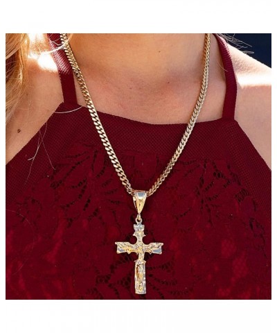 Extra Large Modern Crucifix Necklaces for Men & Women 24k Real Gold Plated XL Jesus on Cross Crucifix $41.78 Necklaces