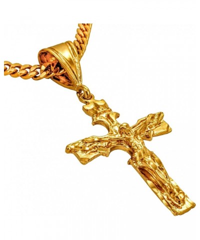 Extra Large Modern Crucifix Necklaces for Men & Women 24k Real Gold Plated XL Jesus on Cross Crucifix $41.78 Necklaces