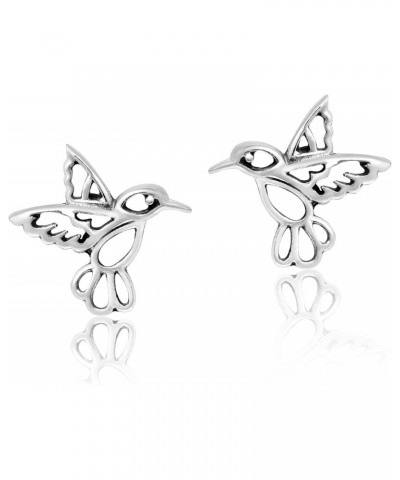 Cute Little Hummingbird Gift Sterling Silver Post Stud Earrings, 0.59x0.59 inch $11.04 Earrings