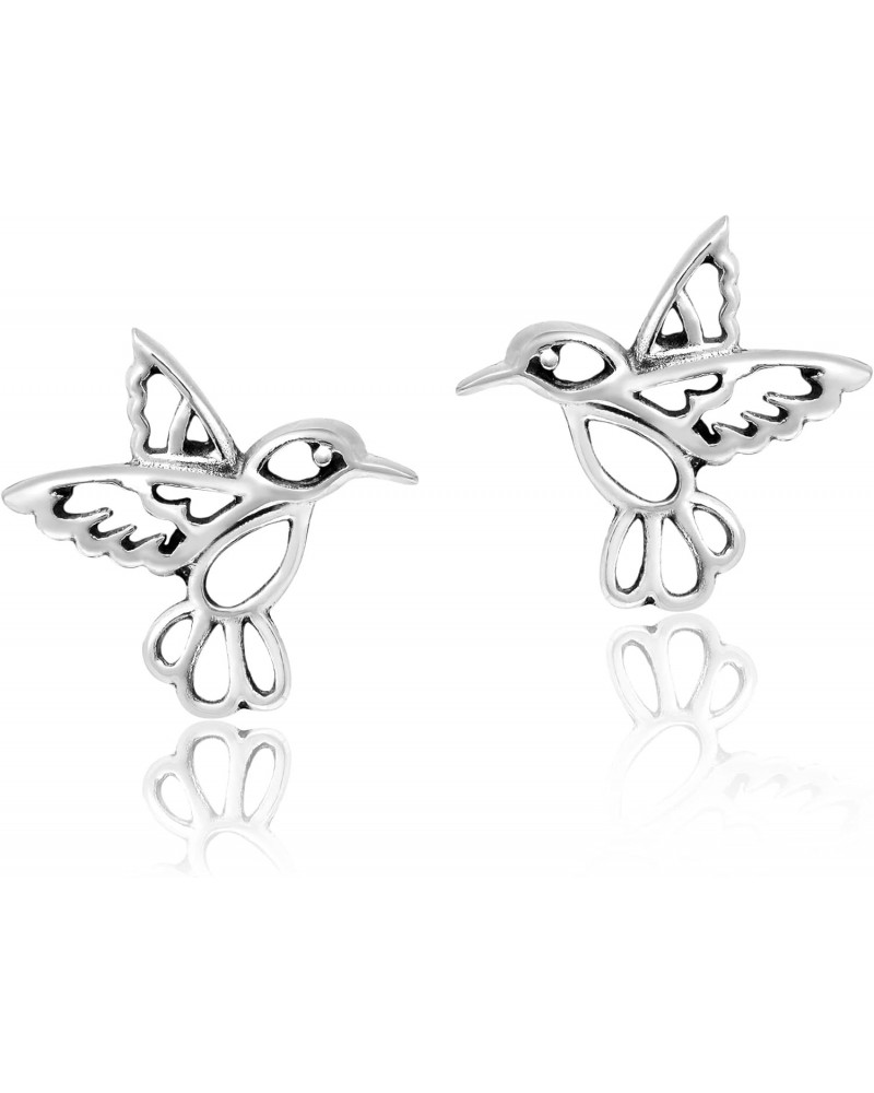 Cute Little Hummingbird Gift Sterling Silver Post Stud Earrings, 0.59x0.59 inch $11.04 Earrings