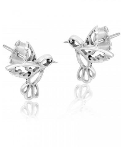 Cute Little Hummingbird Gift Sterling Silver Post Stud Earrings, 0.59x0.59 inch $11.04 Earrings