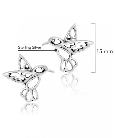 Cute Little Hummingbird Gift Sterling Silver Post Stud Earrings, 0.59x0.59 inch $11.04 Earrings