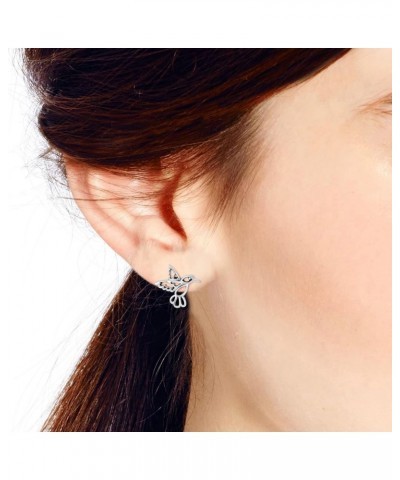 Cute Little Hummingbird Gift Sterling Silver Post Stud Earrings, 0.59x0.59 inch $11.04 Earrings