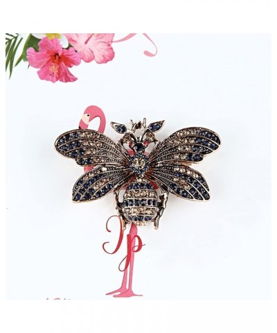 Rhinestone Brown Bee Brooch Pin for Women Girls Vintage Blue Insect Wing Animal Lapel Pins Cute Dress Accessories Birthday Ch...