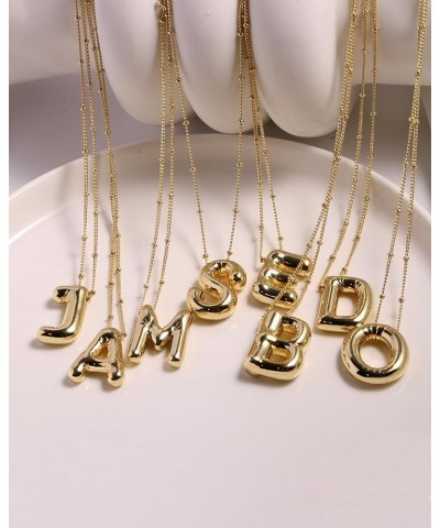 Bubble Letter Necklace Dainty Initial Balloon Letter Paperclip Gold Layered Chain Birthday Jewelry Gifts for Women Girls E in...