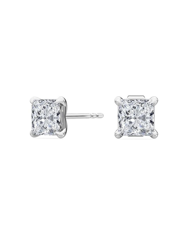 1-5 Carat (ctw) White Gold Asscher Cut LAB GROWN Diamond Solitaire Earrings (Color D-E Clarity VS1-VS2) Platinum 1.0 carats $...