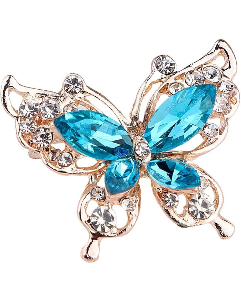 Brooch, Lady Pin Rhinestone Butterfly Shape Multi Colors Stainless Dress Brooch for Prom Lady Pin J $5.60 Brooches & Pins