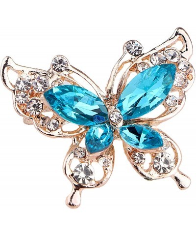 Brooch, Lady Pin Rhinestone Butterfly Shape Multi Colors Stainless Dress Brooch for Prom Lady Pin J $5.60 Brooches & Pins