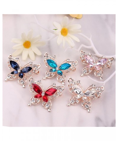 Brooch, Lady Pin Rhinestone Butterfly Shape Multi Colors Stainless Dress Brooch for Prom Lady Pin J $5.60 Brooches & Pins