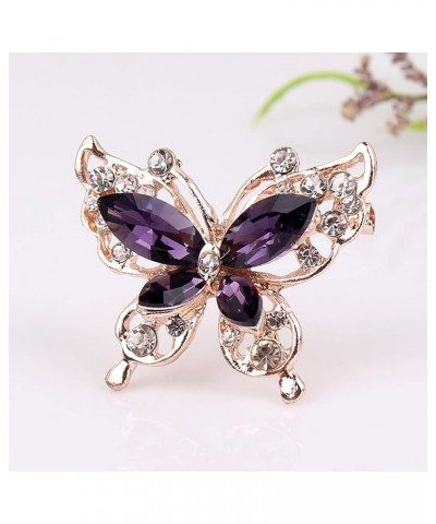 Brooch, Lady Pin Rhinestone Butterfly Shape Multi Colors Stainless Dress Brooch for Prom Lady Pin J $5.60 Brooches & Pins