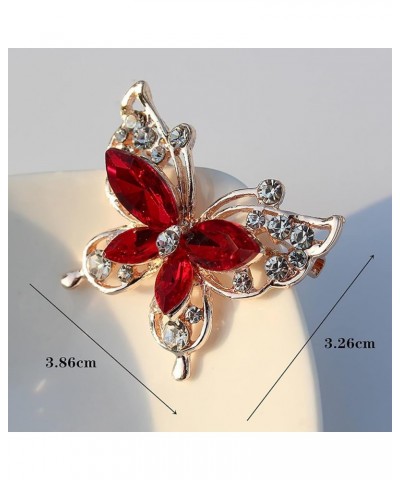 Brooch, Lady Pin Rhinestone Butterfly Shape Multi Colors Stainless Dress Brooch for Prom Lady Pin J $5.60 Brooches & Pins