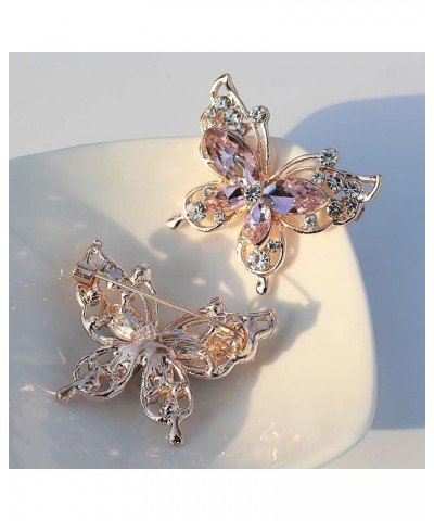 Brooch, Lady Pin Rhinestone Butterfly Shape Multi Colors Stainless Dress Brooch for Prom Lady Pin J $5.60 Brooches & Pins