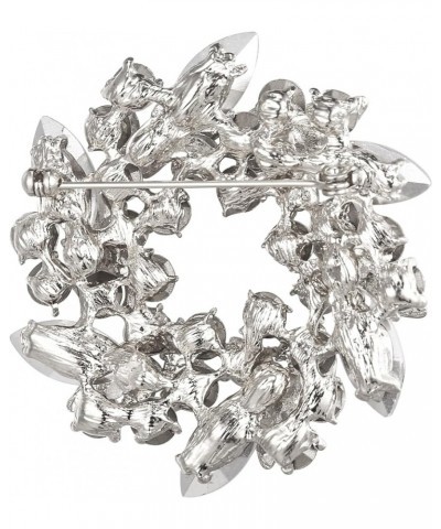 Austrian Crystal Wedding Flower Wreath Brooch Pin 1_Purple w/ Light Purple Silver-Tone $13.19 Brooches & Pins