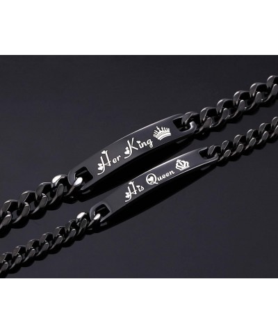 Stainless Steel Her King His Queen Couple Bracelet Matching Set Valentine Gift MEN'S $8.09 Bracelets