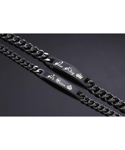 Stainless Steel Her King His Queen Couple Bracelet Matching Set Valentine Gift MEN'S $8.09 Bracelets