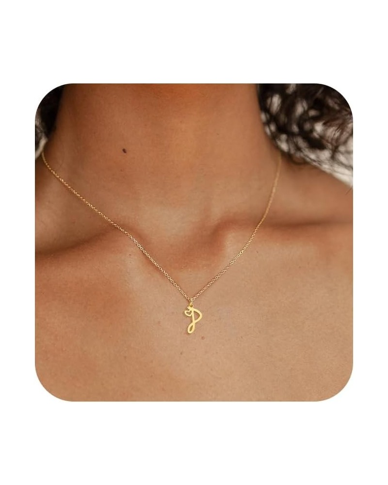 Initial Necklaces for Women, Dainty Gold Letter Pendant Necklace 14K Gold Plated Name Necklace Cute Initial Necklaces Persona...