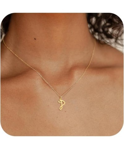 Initial Necklaces for Women, Dainty Gold Letter Pendant Necklace 14K Gold Plated Name Necklace Cute Initial Necklaces Persona...