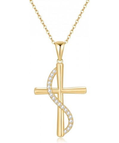 Gold Cross Necklaces for Women 14k Real Gold Infinity Heart Celtic Cross Jewelry for Women Girls Birthday Valentien Mothers D...