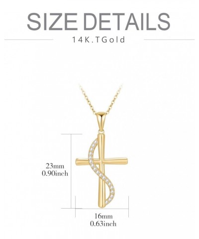 Gold Cross Necklaces for Women 14k Real Gold Infinity Heart Celtic Cross Jewelry for Women Girls Birthday Valentien Mothers D...