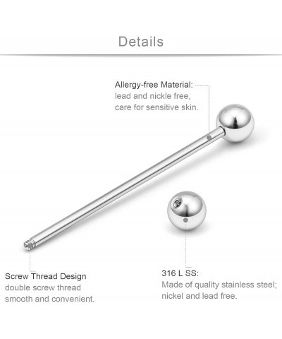 16G 14G Surgical Steel Industrial Barbell for Women Men Cartilage Earring Helix Rings Body Piercing Jewelry 1 1/2 Inch 38mm 1...