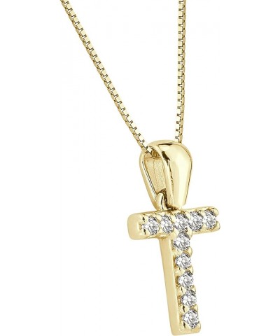 14k Yellow Gold Diamond Initial Pendant Necklace (1/10cttw) with 18-inch chain T $90.88 Necklaces