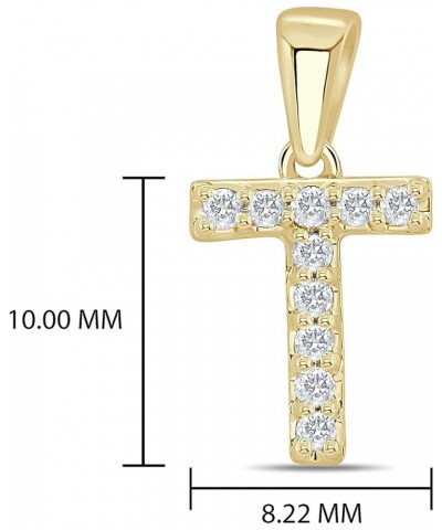 14k Yellow Gold Diamond Initial Pendant Necklace (1/10cttw) with 18-inch chain T $90.88 Necklaces