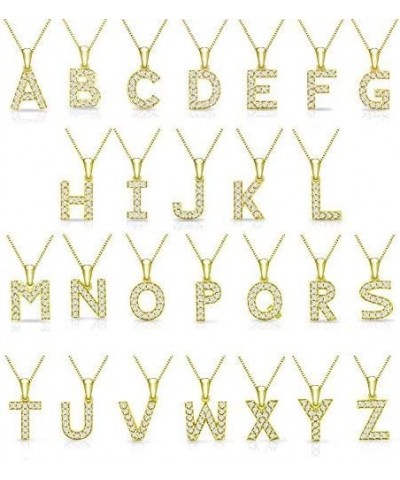 14k Yellow Gold Diamond Initial Pendant Necklace (1/10cttw) with 18-inch chain T $90.88 Necklaces